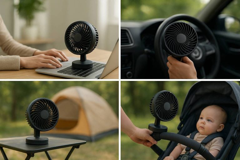 Ventilateurs turbo pour chaque situation : bureau, voiture, camping, poussette